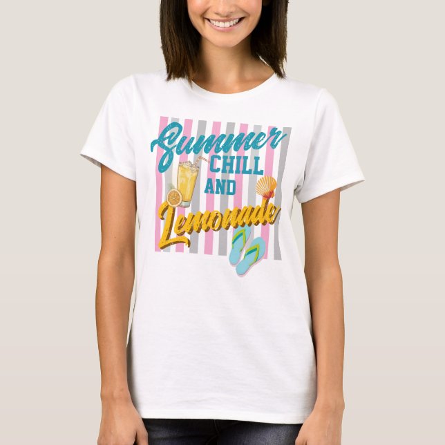 Camiseta de verão gelado e limonada (Frente)