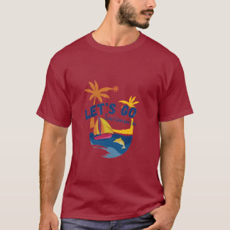 Camiseta de Verão masculino - Vamos nadar na frent
