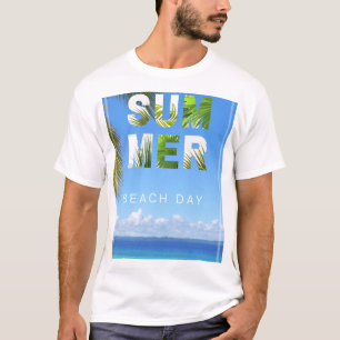 Camiseta de Verão na Praia Camisa de Férias Trop
