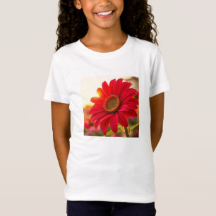 Camiseta de Verão "Red Sunflower Kids' - Brilho e