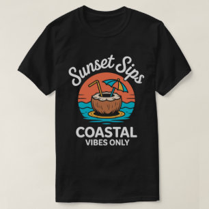Camiseta de Verão Sunset Sips