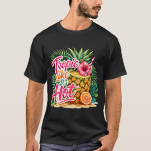 Camiseta de Verão Tropical na Praia.