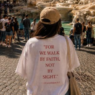 Camiseta de versículo da Bíblia 2 Coríntios 5:7