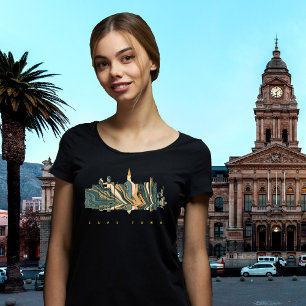 Camiseta de Viagem Cape Town Table Mountain Gold