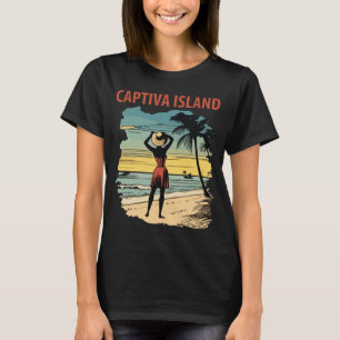 Camiseta de viagem Captiva Island Beach Palm Sunse
