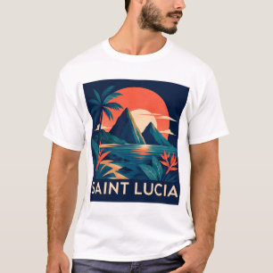 Camiseta de Viagem Caribe Moderna Geométrica de Sa