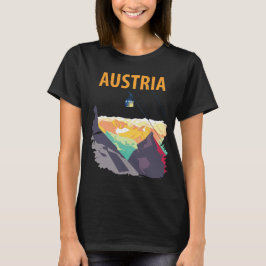 Camiseta de viagem com vista para o teleférico alp