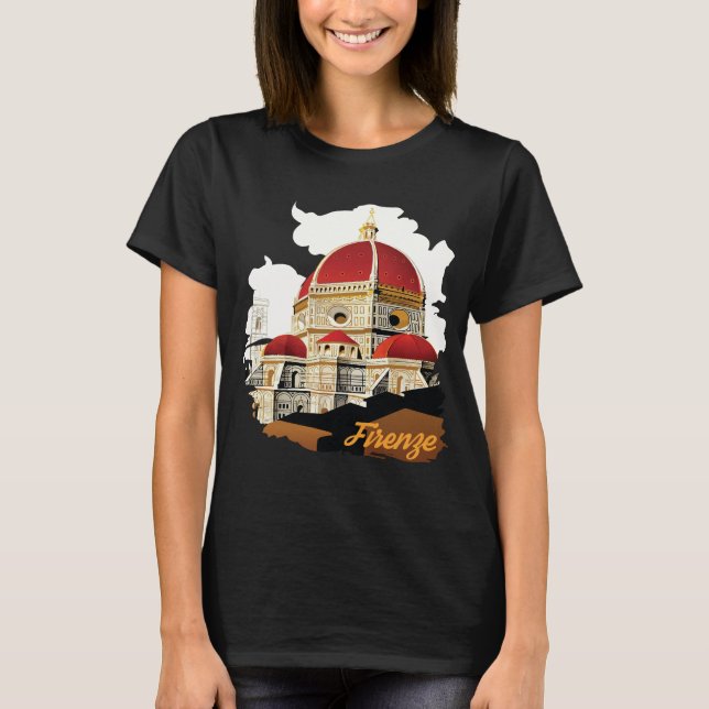 Camiseta de Viagem da Catedral do Duomo de Florenç (Frente)