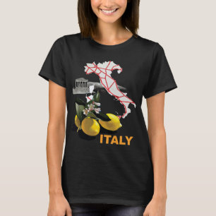 Camiseta de Viagem do Mediterrâneo Limões Mapa da 