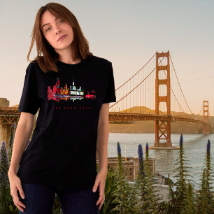 Camiseta de Viagem do Pôr do Sol da Ponte da Cidad