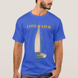 Camiseta de Viagem Francesa Cote D'Azur Estilo Vin