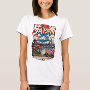 Camiseta de Viagem Japão Monte Fuji Vintage Japo