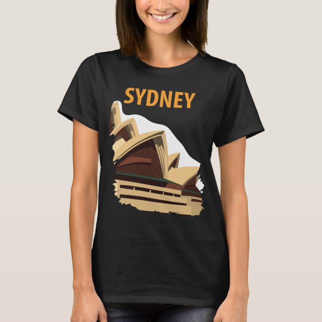 Camiseta de Viagem Moderna da Casa de Ópera de Syd (Frente)