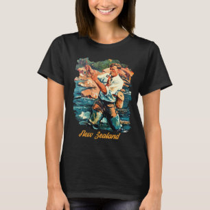 Camiseta de Viagem para Lago de Pesca na Nova Zelâ