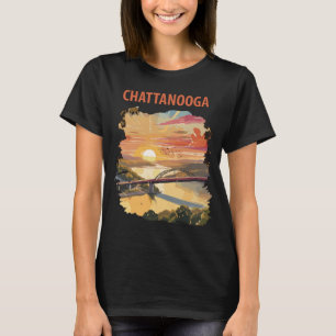 Camiseta de Viagem Pôr do Sol Laranja da Ponte de 