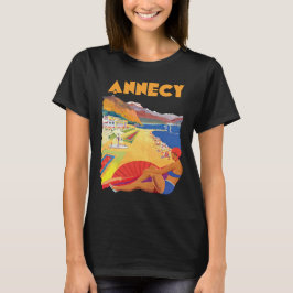 Camiseta de Viagem Retro Annecy França Lago Alpino