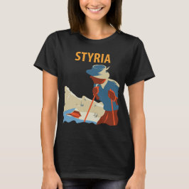 Camiseta de Viagem Retro da Montanha Styria Áustri