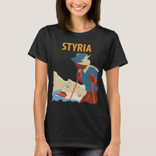 Camiseta de Viagem Retro da Montanha Styria Áustri