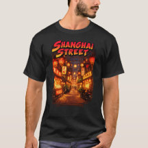 Camiseta de Viagem Retro da Vida Noturna da Rua de