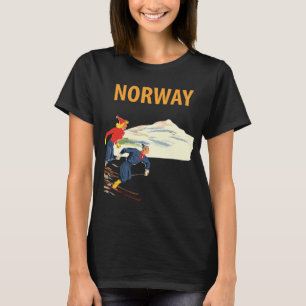 Camiseta de Viagem Retro de Montanha de Esquiador