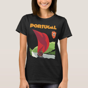Camiseta de Viagem Retro de Portugal com veleiro n