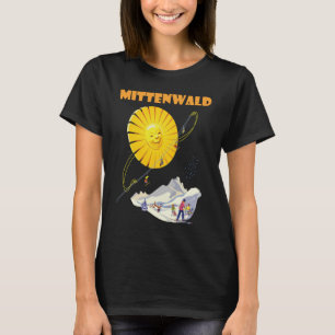 Camiseta de viagem retrô do sol dos Alpes de Mitte
