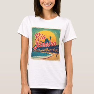 Camiseta de Viagem Retro Rio De Janeiro Brasil