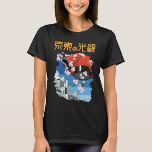 Camiseta de viagem rosa das flores de cerejeira de