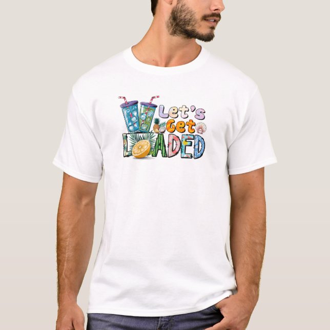 Camiseta de Vibes de Festa Tropical de Verão (Frente)