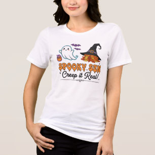 Camiseta de Vibração de Halloween Fofo – Espíritos