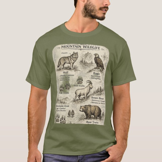 Camiseta de Vida Selvagem da Montanha (Frente)