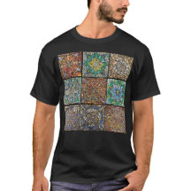 Camiseta de vidro chato Mandalas Camiseta básica e