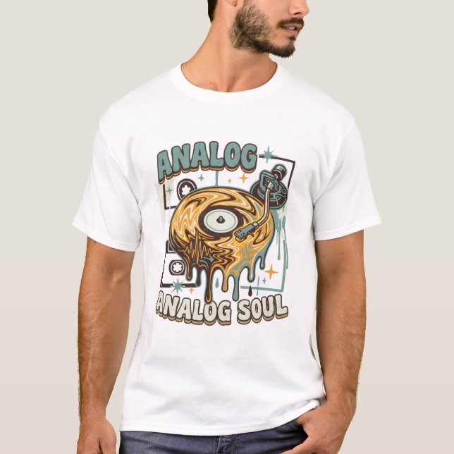Camiseta de Vinil Vintage Analog Soul (Frente)