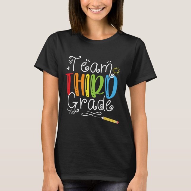 Camiseta De Volta À Equipe Da Escola, 3º Grau, Estudantes D (Frente)