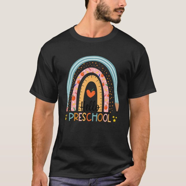 Camiseta De Volta À Equipe De Pré-Escolas De Alô Na Escola  (Frente)