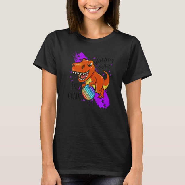 Camiseta De Volta à Escola 1ª Série Dinossauro Rex Pop It F (Frente)