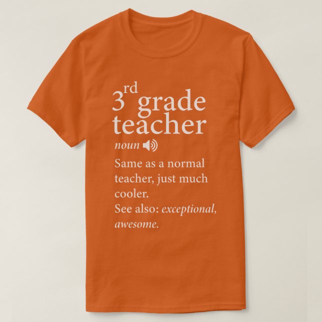 Camiseta De volta à escola, 3º ano, Professor-Engraçado-Def (Frente do Design)