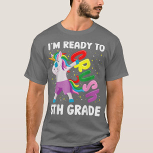 Camiseta De Volta À Escola 6 Dabbing Girls Unicorn