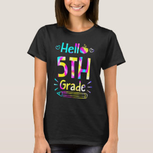 Camiseta De Volta À Escola, Alô, 5 Tie Dye Quinto Grau