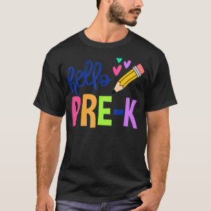Camiseta De Volta À Escola Alô Pré-Professor Crianças Estud