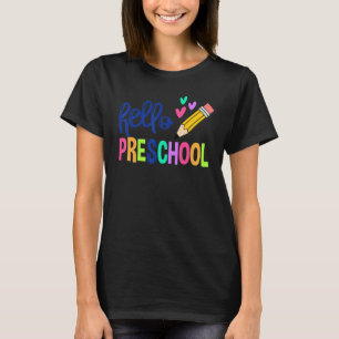 Camiseta De Volta À Escola Alô Professor De Pré-Escolas