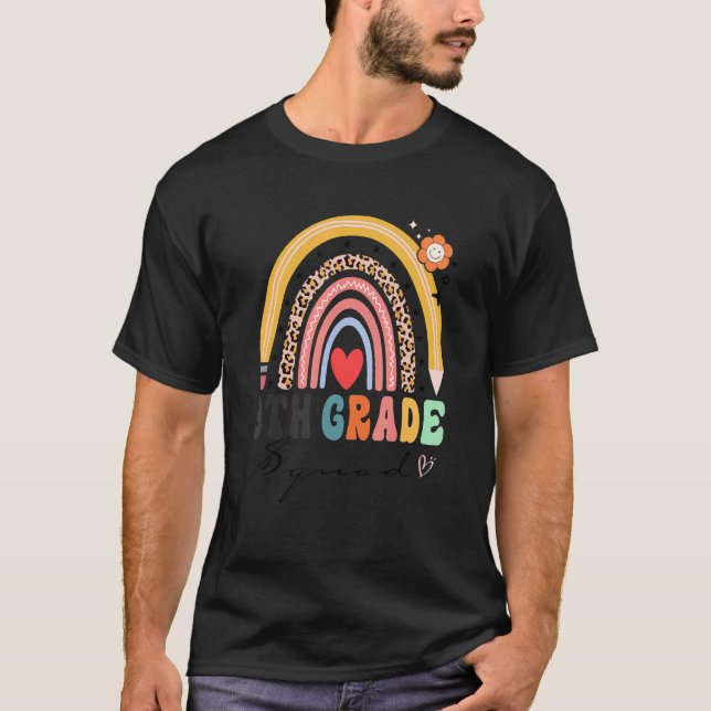Camiseta De Volta À Escola Arco-Íris 9.º Grau Ensino Esquad (Frente)