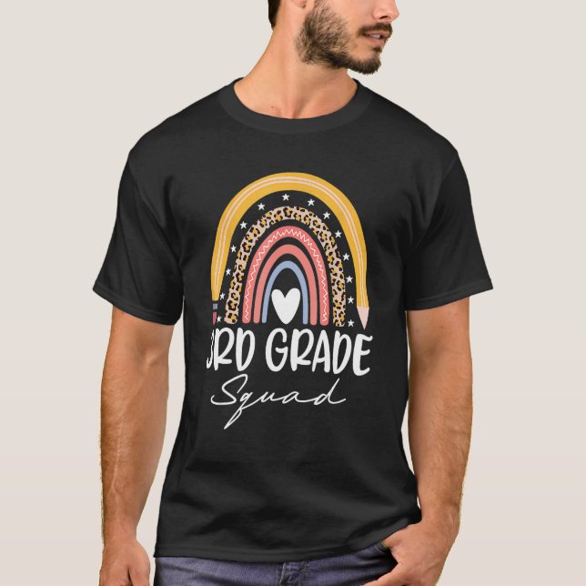 Camiseta De Volta À Escola Arco-Íris De Terceiro Grau Ensin (Frente)
