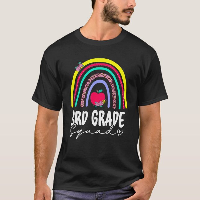 Camiseta De Volta À Escola Arco-Íris De Terceiro Grau Ensin (Frente)