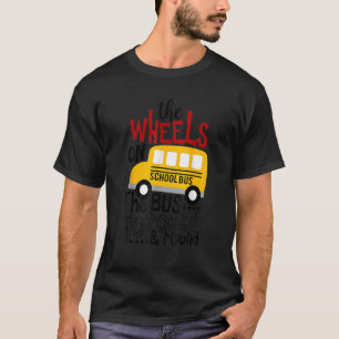 Camiseta De Volta À Escola As RODAS Nas Crianças De Ônibus