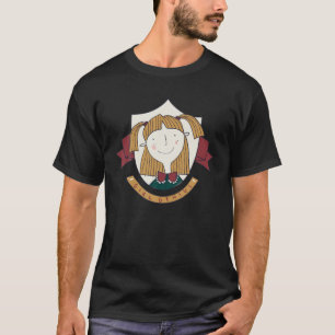 Camiseta De Volta À Escola Bonita Sorrindo Cara Garota Gêni