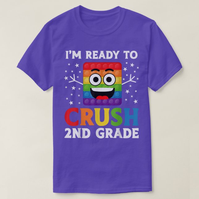 Camiseta De Volta À Escola Classe De segundo Gratuito Pop R (Frente do Design)