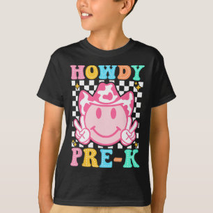 Camiseta De Volta à Escola Como Vai Pré-k Lindo Caubói Ocid