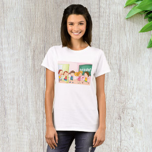 Camiseta De volta à escola Crianças felizes aprendendo