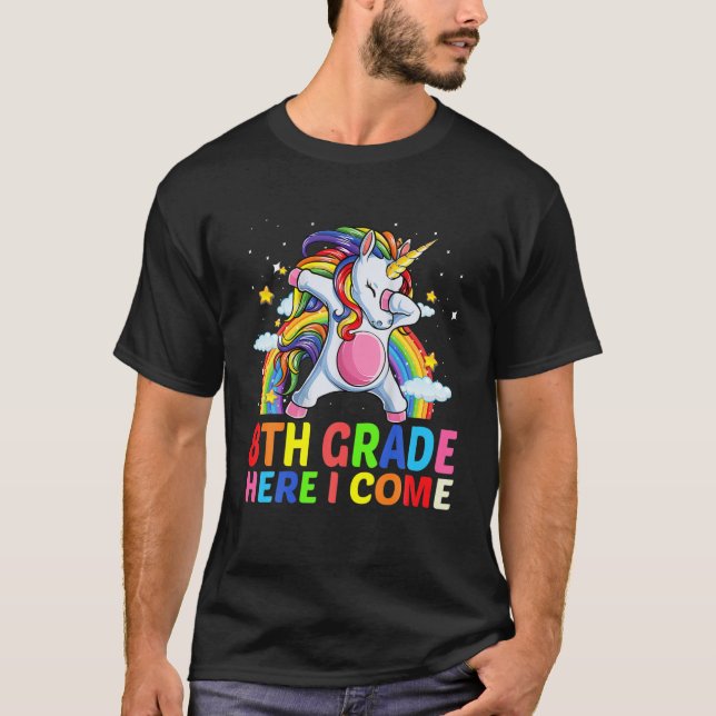 Camiseta De Volta À Escola Dabb Unicorn Do 8º Grau (Frente)